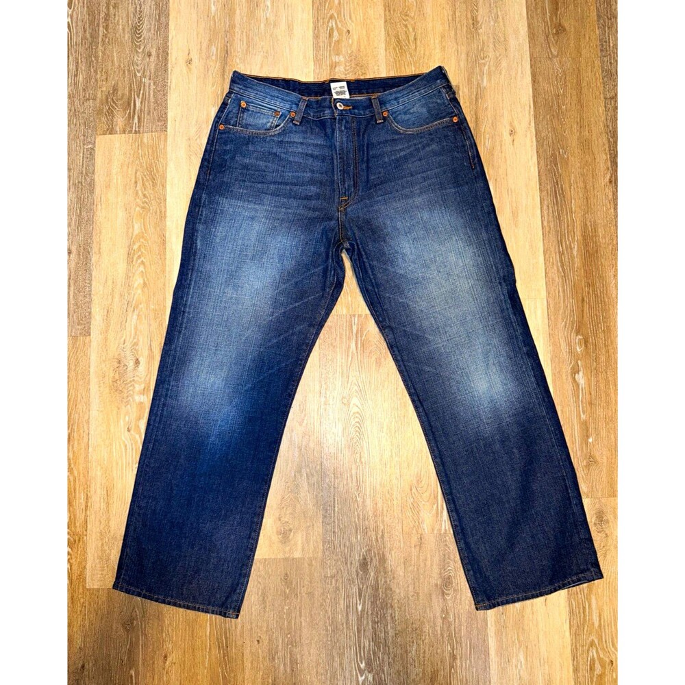 Lucky Brand Dungarees Men's Blue Straight Classic Fit Jeans 36x32. SKU-44